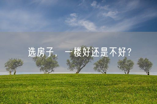 选房子，一楼好还是不好？(图1)