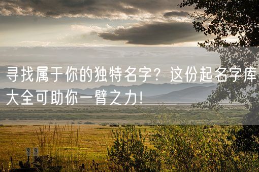 寻找属于你的独特名字？这份起名字库大全可助你一臂之力！(图1)