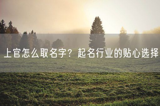 上官怎么取名字？起名行业的贴心选择(图1)