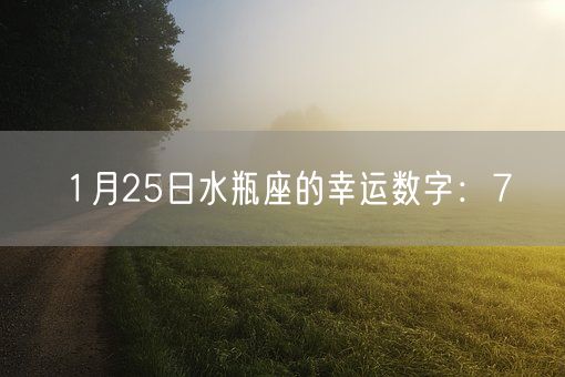 1月25日水瓶座的幸运数字：7(图1)