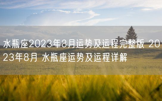 水瓶座2023年8月运势及运程完整版 2023年8月 水瓶座运势及运程详解(图1) 水瓶座2023年8月运势及运程完整版 2023年8月 水瓶座运势及运程详解(图1)