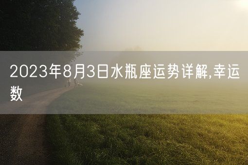 2023年8月3日水瓶座运势详解,幸运数(图1)