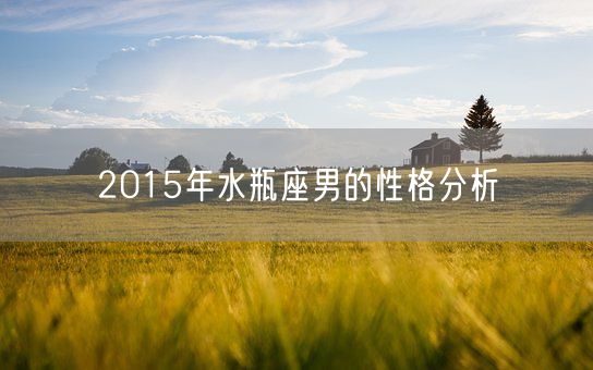 2015年水瓶座男的性格分析(图1)