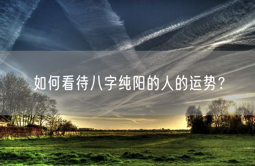 如何看待八字纯阳的人的运势?(图1) 如何看待八字纯阳的人的运势?(图1)