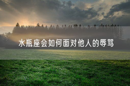 水瓶座会如何面对他人的辱骂(图1) 水瓶座会如何面对他人的辱骂(图1)