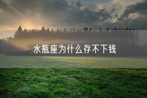 水瓶座为什么存不下钱(图1) 水瓶座为什么存不下钱(图1)