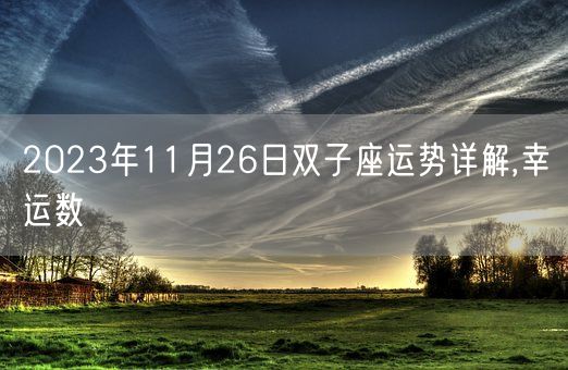 2023年11月26日双子座运势详解,幸运数(图1) 2023年11月26日双子座运势详解,幸运数(图1)