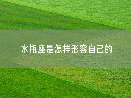水瓶座是怎样形容自己的(图1)