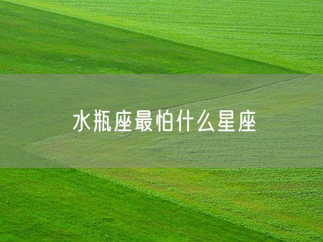 水瓶座最怕什么星座(图1)