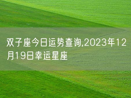 双子座今日运势查询,2023年12月19日幸运星座(图1) 双子座今日运势查询,2023年12月19日幸运星座(图1)