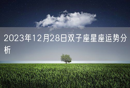 2023年12月28日双子座星座运势分析(图1) 2023年12月28日双子座星座运势分析(图1)