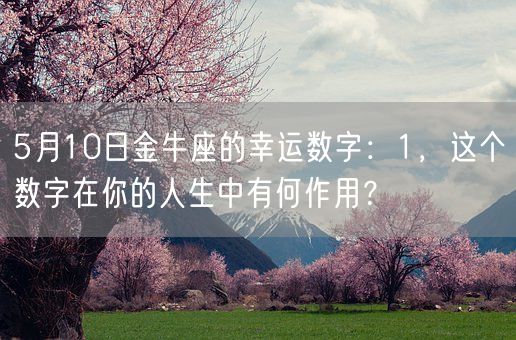 5月10日金牛座的幸运数字：1，这个数字在你的人生中有何作用？(图1)