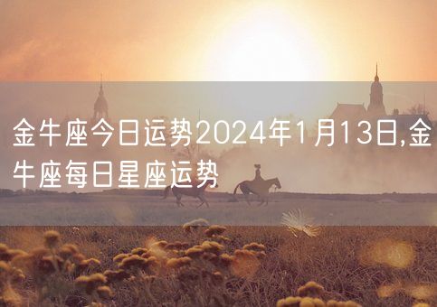 金牛座今日运势2024年1月13日,金牛座每日星座运势(图1)