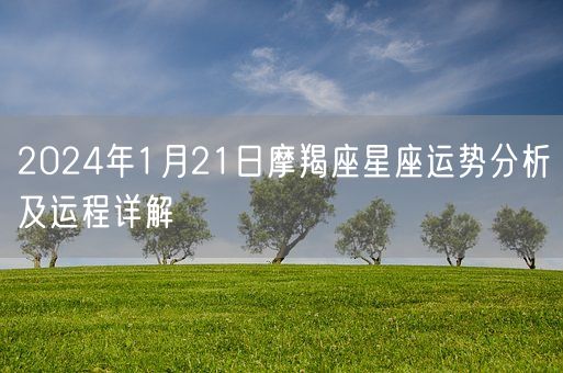 2024年1月21日摩羯座星座运势分析及运程详解(图1)