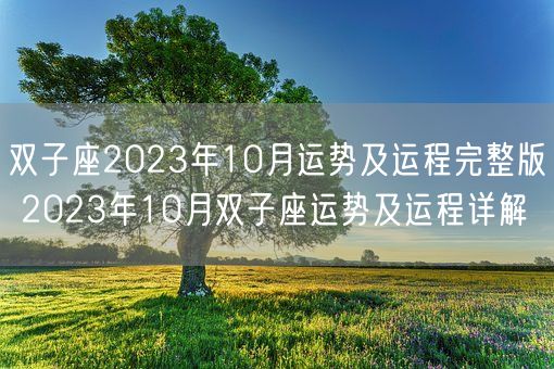 双子座2023年10月运势及运程完整版 2023年10月双子座运势及运程详解(图1) 双子座2023年10月运势及运程完整版 2023年10月双子座运势及运程详解(图1)