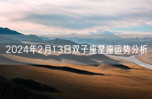 2024年2月13日双子座星座运势分析(图1)