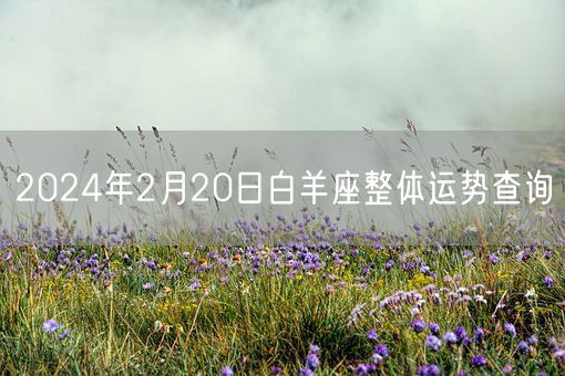 2024年2月20日白羊座整体运势查询(图1)