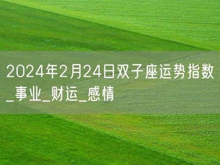 2024年2月24日双子座运势指数_事业_财运_感情(图1)