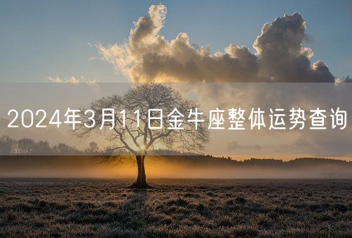 2024年3月11日金牛座整体运势查询(图1)