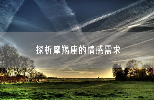 探析摩羯座的情感需求(图1)