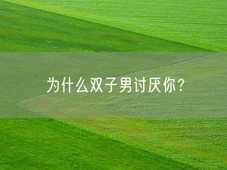 为什么双子男讨厌你?(图1) 为什么双子男讨厌你?(图1)