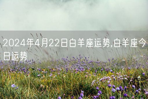 2024年4月22日白羊座运势,白羊座今日运势(图1)