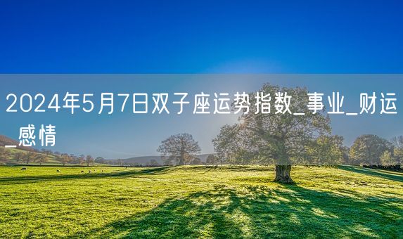 2024年5月7日双子座运势指数_事业_财运_感情(图1) 2024年5月7日双子座运势指数_事业_财运_感情(图1)