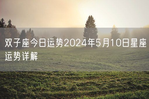 双子座今日运势2024年5月10日星座运势详解(图1) 双子座今日运势2024年5月10日星座运势详解(图1)