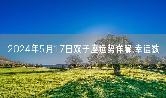2024年5月17日双子座运势详解,幸运数(图1) 2024年5月17日双子座运势详解,幸运数(图1)