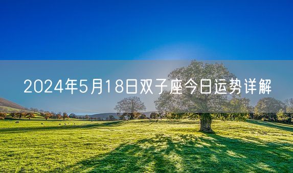 2024年5月18日双子座今日运势详解(图1) 2024年5月18日双子座今日运势详解(图1)