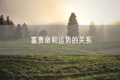 富贵命和运势的关系(图1) 富贵命和运势的关系(图1)