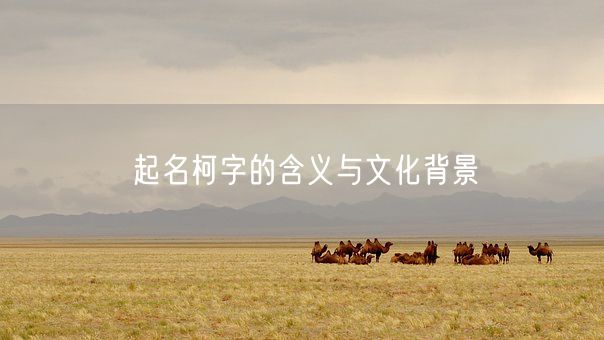起名柯字的含义与文化背景(图1)