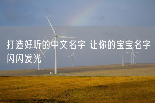 打造好听的中文名字 让你的宝宝名字闪闪发光(图1)