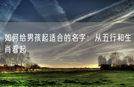 如何给男孩起适合的名字：从五行和生肖看起(图1)