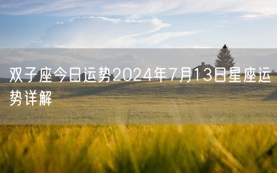 双子座今日运势2024年7月13日星座运势详解(图1) 双子座今日运势2024年7月13日星座运势详解(图1)
