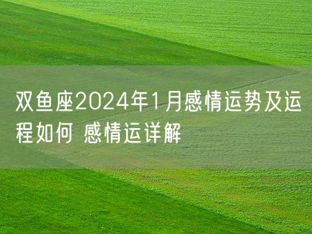 双鱼座2024年1月感情运势及运程如何 感情运详解(图1)