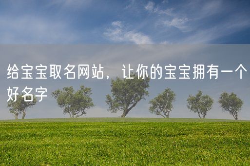 给宝宝取名网站，让你的宝宝拥有一个好名字(图1)