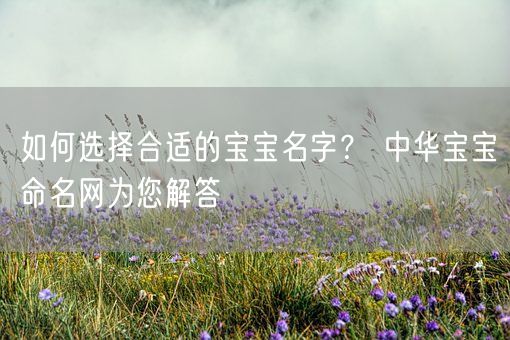 如何选择合适的宝宝名字？ 中华宝宝命名网为您解答(图1)