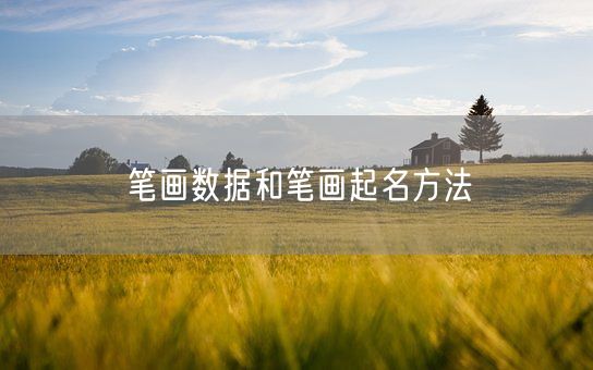 笔画数据和笔画起名方法(图1)