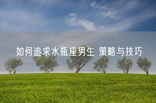 如何追求水瓶座男生 策略与技巧(图1)