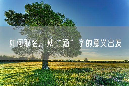 如何取名,从“涵”字的意义出发(图1) 如何取名,从“涵”字的意义出发(图1)