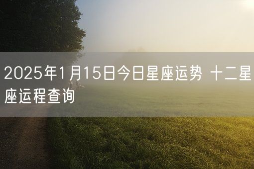2025年1月15日今日星座运势 十二星座运程查询(图1)