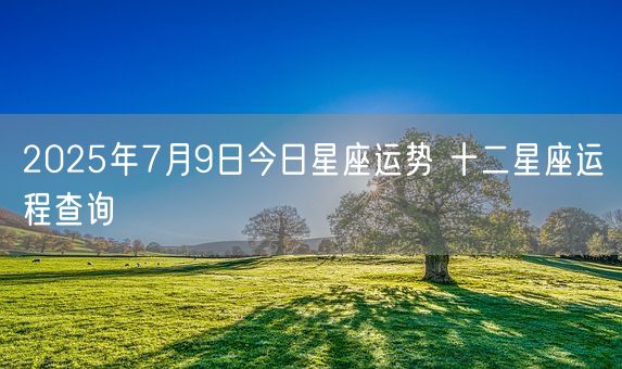 2025年7月9日今日星座运势 十二星座运程查询(图1)