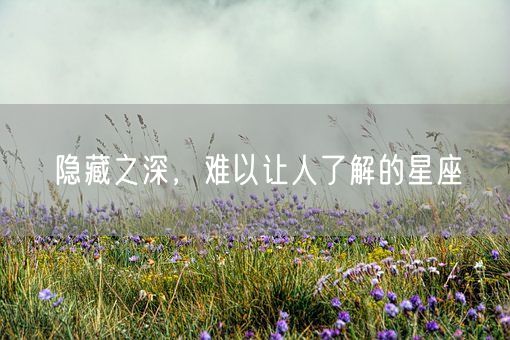 隐藏之深,难以让人了解的星座(图1) 隐藏之深,难以让人了解的星座(图1)