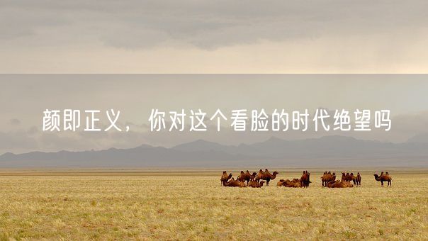 颜即正义，你对这个看脸的时代绝望吗(图1)