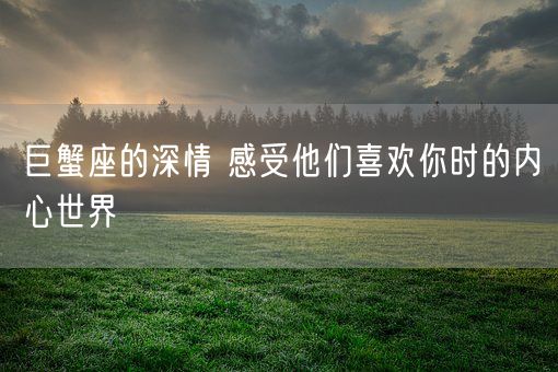 巨蟹座的深情 感受他们喜欢你时的内心世界(图1)
