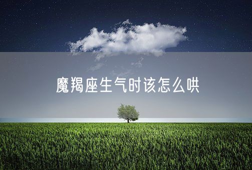 魔羯座生气时该怎么哄(图1)