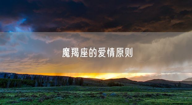 魔羯座的爱情原则(图1) 魔羯座的爱情原则(图1)