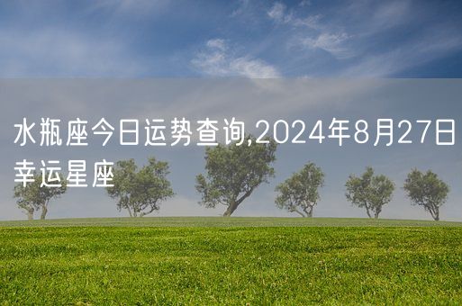 水瓶座今日运势查询,2024年8月27日幸运星座(图1)