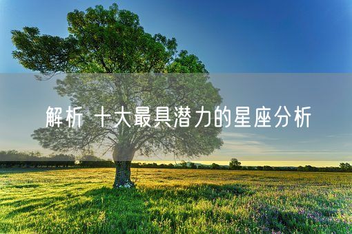 解析 十大最具潜力的星座分析(图1)